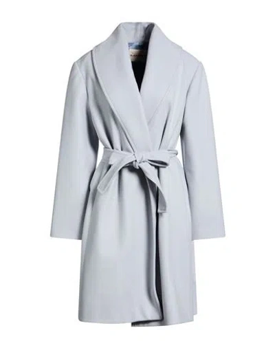 Kartika Woman Coat Azure Size 12 Polyester, Acrylic, Wool In Gray