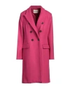 Kartika Woman Coat Fuchsia Size 10 Polyester, Acrylic, Wool