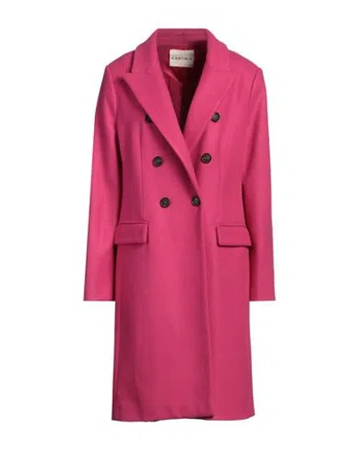 Kartika Woman Coat Fuchsia Size 10 Polyester, Acrylic, Wool