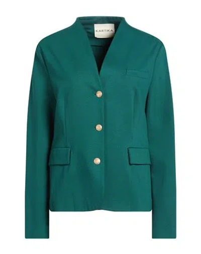Kartika Woman Jacket Green Size 12 Viscose, Polyamide, Elastane