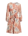 Kartika Woman Short Dress Tan Size 6 Polyester In Brown