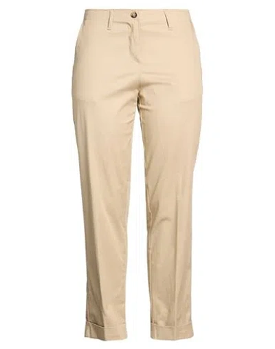 Kartika Woman Pants Beige Size 10 Cotton, Elastane In Brown