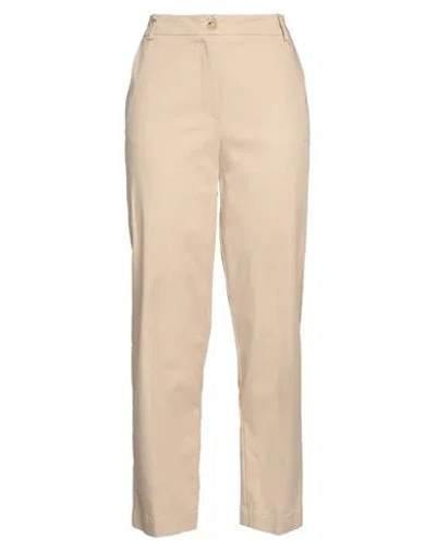 Kartika Woman Pants Beige Size 4 Cotton, Elastane In Neutral