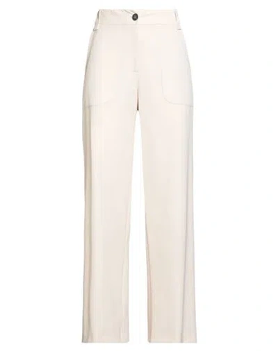Kartika Woman Pants Beige Size 6 Polyester, Viscose, Elastane In White