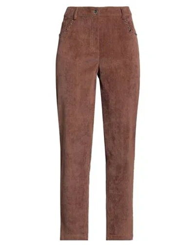Kartika Woman Pants Brown Size 14 Polyester, Polyamide, Elastane