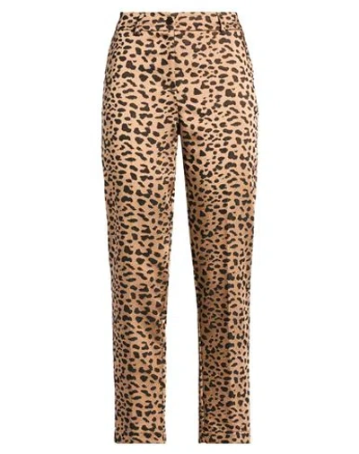Kartika Woman Pants Camel Size 10 Polyester, Elastane In Brown