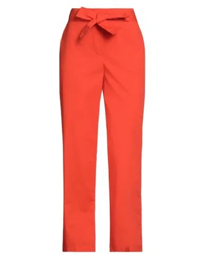 Kartika Woman Pants Coral Size 2 Cotton In Red