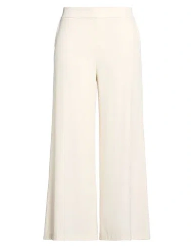 Kartika Woman Pants Cream Size 10 Polyester, Elastane In White