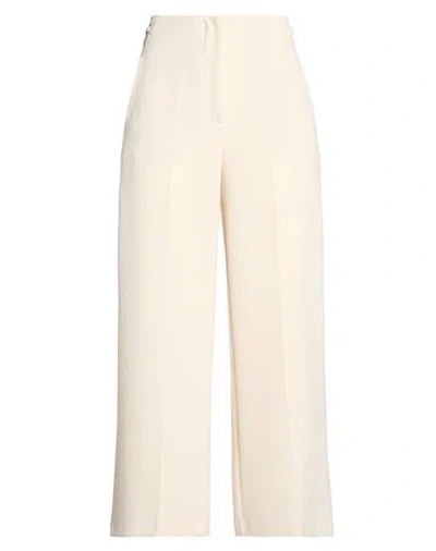 Kartika Woman Pants Cream Size 8 Polyester, Elastane In Neutral