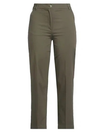 Kartika Woman Pants Military Green Size 2 Cotton, Elastane