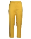 Kartika Woman Pants Mustard Size 12 Polyester, Viscose, Elastane