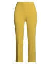 Kartika Woman Pants Mustard Size 6 Polyester, Elastane In Yellow