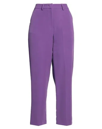 Kartika Woman Pants Purple Size 8 Polyester, Elastane