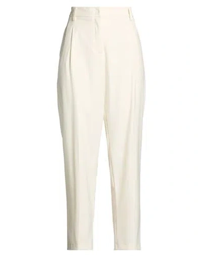 Kartika Woman Pants White Size 8 Polyester, Viscose, Elastane