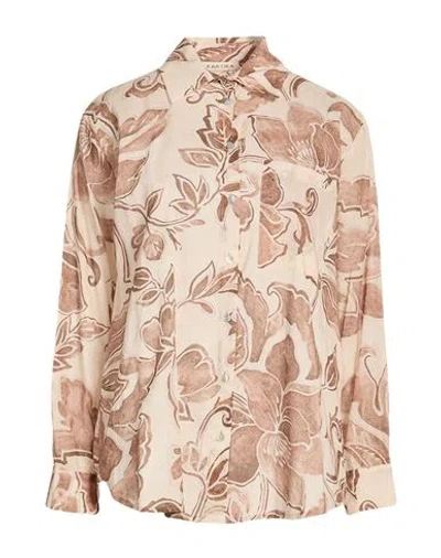 Kartika Woman Shirt Beige Size 4 Cotton In Neutral
