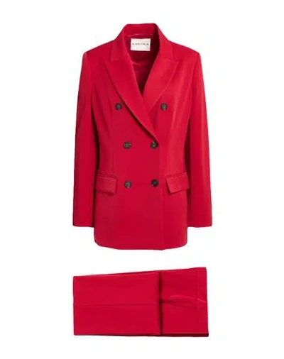 Kartika Woman Suit Red Size 12 Polyester, Viscose, Elastane