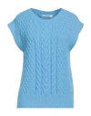 Kartika Woman Sweater Light Blue Size L Viscose, Polyester, Polyamide