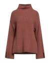 Kartika Woman Turtleneck Brown Size L Acrylic, Viscose, Wool, Alpaca Wool