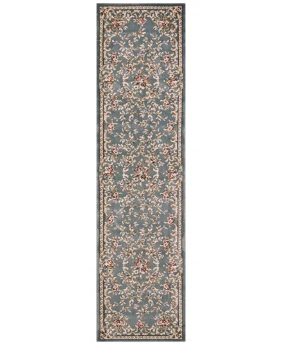 Kas Avalon Aubusson 2' X 7'7" Runner Area Rug In 5602 Slate Blue