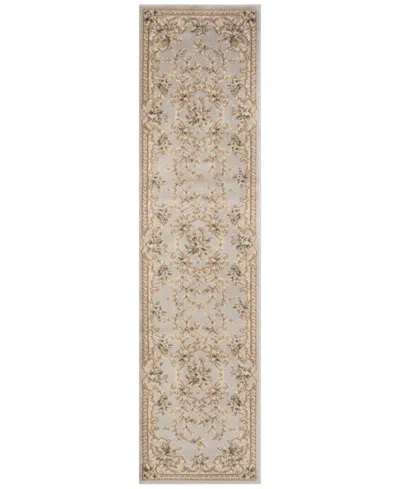 Kas Avalon Aubusson 2' X 7'7" Runner Area Rug In 5604 Light Grey
