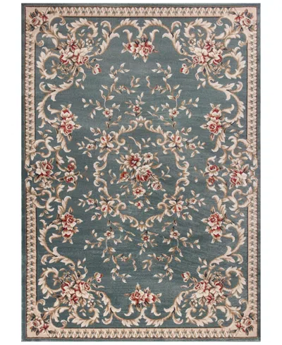 Kas Avalon Aubusson 3'3" X 5'3" Area Rug In 5602 Slate Blue
