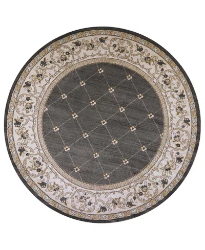 Kas Avalon Courtyard 7'10" Round Area Rug In Gray