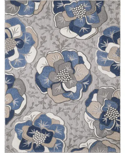Kas Calla 6935 2'2" X 4' Outdoor Area Rug In Gray,blue