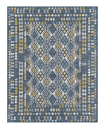Kas Dahlia Reversible Outdoor 1402 6'7 X 9' Area Rug In Blue