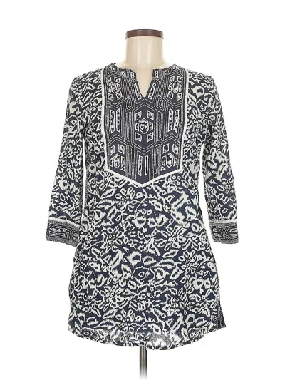 Pre-owned Kas Designs 3/4 Sleeve Blouse In Blue