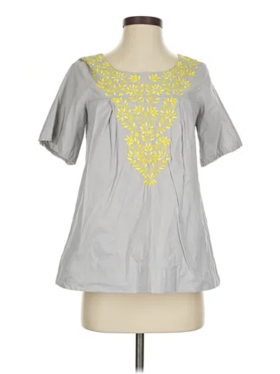 Pre-owned Kas Designs Short Sleeve Blouse In Gray