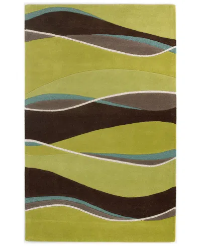 Kas Eternity Landscapes 3'3" X 5'3" Area Rug In 1084 Lime,mocha
