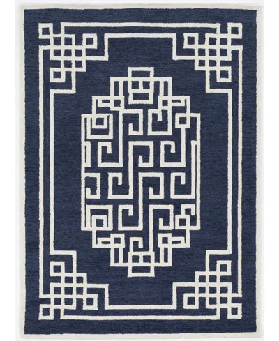 Kas Gramercy 1613 5' X 7' Area Rug In Navy,ivory