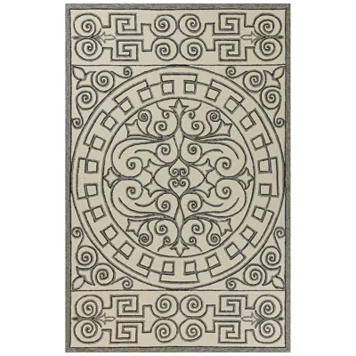 Kas Harbor 4246 5'x7'6" Ivory And Gray Irongate Outdoor Rug