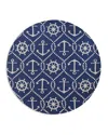 Kas Harbor Marina Round Area Rug, 7'6 X 7'6 In Blue