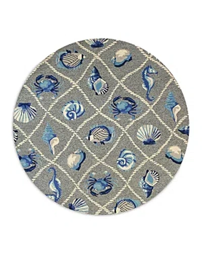 Kas Harbor Seaside Round Area Rug, 7'6 X 7'6 In Gray