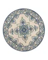 Kas Harbor Serafina Round Area Rug, 7'6 X 7'6 In Ivory