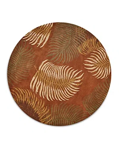 Kas Havana Fern View Round Area Rug, 7'6 X 7'6 In Rust