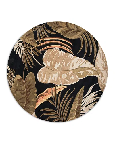 Kas Havana Rainforest Round Area Rug, 7'6 X 7'6 In Navy