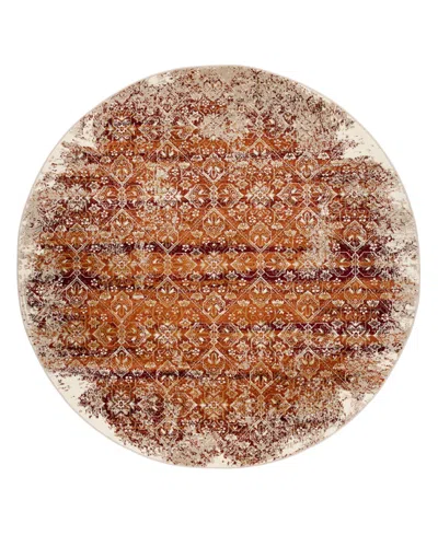Kas Heritage 9373 7'7" X 7'7" Round Area Rug In Ivory,rust