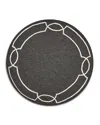 Kas Libby Langdon Hamptons Madison Round Area Rug, 7' X 7' In Gray