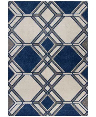 Kas Lucia Grant 2768 Ivory Denim Indoor Outdoor Area Rug In Blue