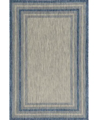 Kas Provo 5756 3'3" X 4'11" Outdoor Area Rug In Gray,denim