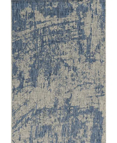 Kas Provo 5760 2'7" X 3'11" Outdoor Area Rug In Gray,denim
