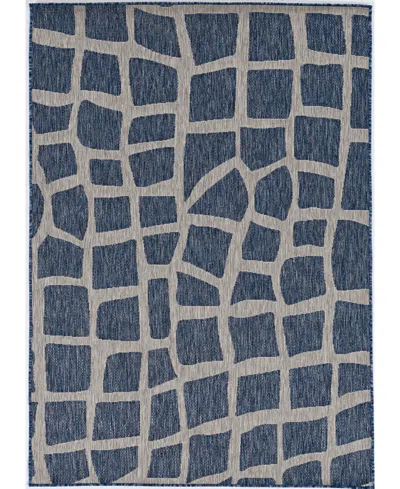 Kas Provo 5763 2'7" X 3'11" Outdoor Area Rug In Blue,gray