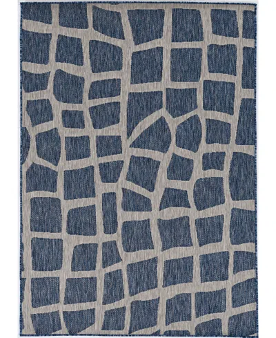 Kas Provo 5763 7'10" X 10'10" Outdoor Area Rug In Blue,gray