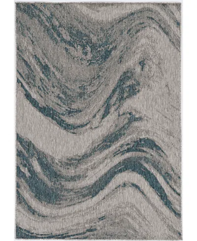 Kas Provo 5765 3'3" X 4'11" Outdoor Area Rug In Gray,teal