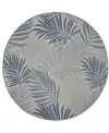 Kas Provo 5788 7'10" X 7'10" Round Outdoor Area Rug In Aqua