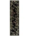Kas Sparta Bamboo Border 2'6" X 10' Runner Area Rug In 3147 Black