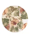 Kas Sparta Palm Leaves Round Area Rug, 7'6 X 7'6 In Beige