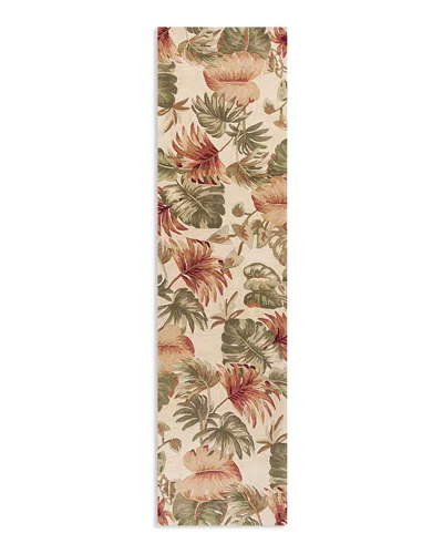 Kas Sparta Palm Leaves Runner Area Rug, 2'6 X 10' In Beige
